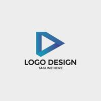 concepto de diseño de logotipo de icono de reproductor de video vector