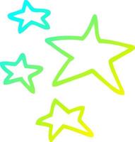 cold gradient line drawing cartoon stars vector