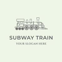 tren subterráneo línea arte icono logotipo minimalista vector ilustración diseño viajes