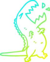 cold gradient line drawing cartoon roaring t rex vector