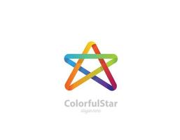 plantilla de logotipo de estrella colorida. concepto de cinta infinita. vector
