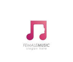 Female music logo design head