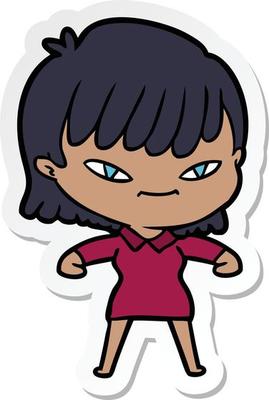 sticker of a cartoon woman