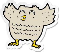 sticker of a cartoon owl vector