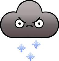 gradient shaded cartoon storm snow cloud vector