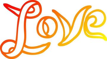 warm gradient line drawing cartoon love banner vector