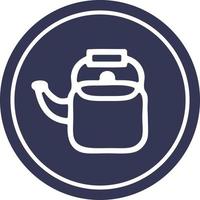 kitchen kettle circular icon vector