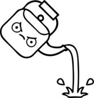 line drawing cartoon pouring kettle vector