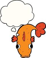 cartoon fish and thought bubble vector