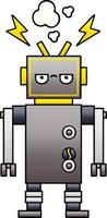 gradient shaded cartoon malfunctioning robot vector