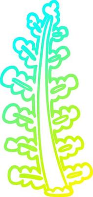 cold gradient line drawing cartoon plant