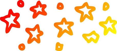 warm gradient line drawing cartoon stars vector