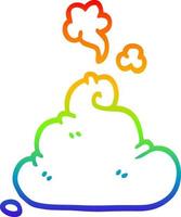 rainbow gradient line drawing cartoon poop vector