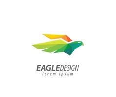 Eagle design poly logo vector