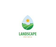 Landscape drop water design logo