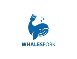 logotipo de tenedor de ballenas