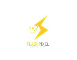 logotipo de píxel flash vector