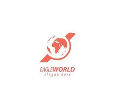 Eagle world logo design vector