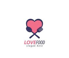 Love food design logo vector