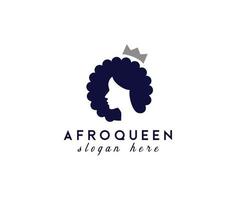 Afro Queen logo design vector