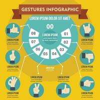 Gestures infographic concept, flat style vector