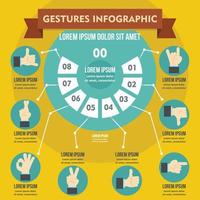 Gestures infographic concept, flat style vector