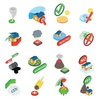 Index icons set, isometric style vector