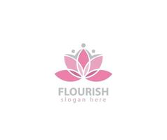 Lotus flourish people logo vector