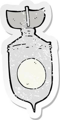 retro distressed sticker of a cartoon bomb
