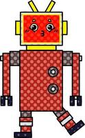 robot de dibujos animados de estilo cómic vector