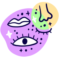 Abstract doodle face clipart. png