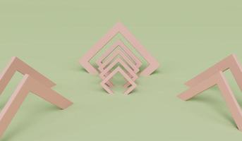 cuadrado de color rosa claro, escena de estudio para producto, diseño mínimo, representación 3d foto