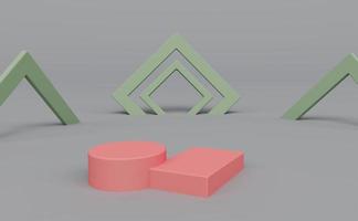 soporte de producto de cilindro rosa, escena de estudio para producto, diseño mínimo, representación 3d foto