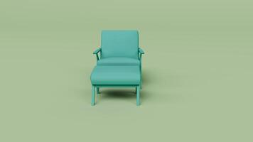 chair 3d render illustration with background photo