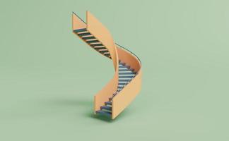 3d Render New Orleans color Stairs on Pixie Green Background photo