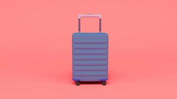 luggage, suitcase 3d render illustration with background photo