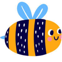 Cartoon cute funny bee clipart. png