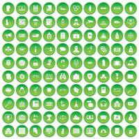 100 iconos de crimen establecer círculo verde vector