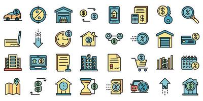 Lease icons vector flat