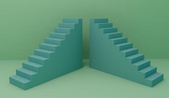 3d Render Bondi Blue color Stairs on Oxley Background photo