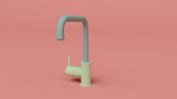 water tap 3d render illustration with background photo