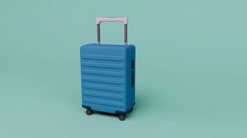 luggage, suitcase 3d render illustration with background photo