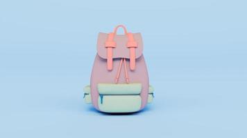 backpack 3d render illustration with background photo