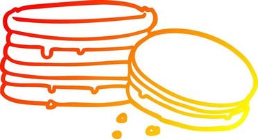 warm gradient line drawing biscuit vector