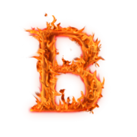 maiúsculo b design de ícone de letras do alfabeto de fogo