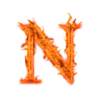 diseño de icono de letras del alfabeto de fuego n mayúscula png