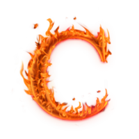 maiúsculo c design de ícone de letras do alfabeto de fogo png