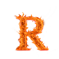 diseño de icono de letras del alfabeto de fuego r mayúscula