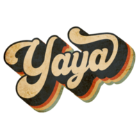 diseño vintage de letras yaya png