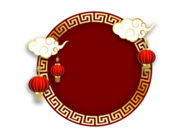 design de moldura redonda de estilo chinês
